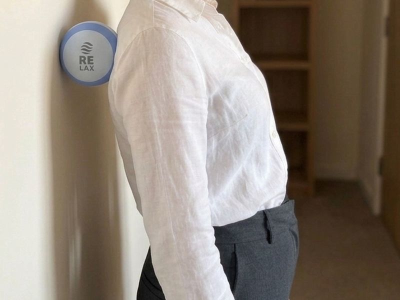 Ball held against a wall behind the upper shoulder